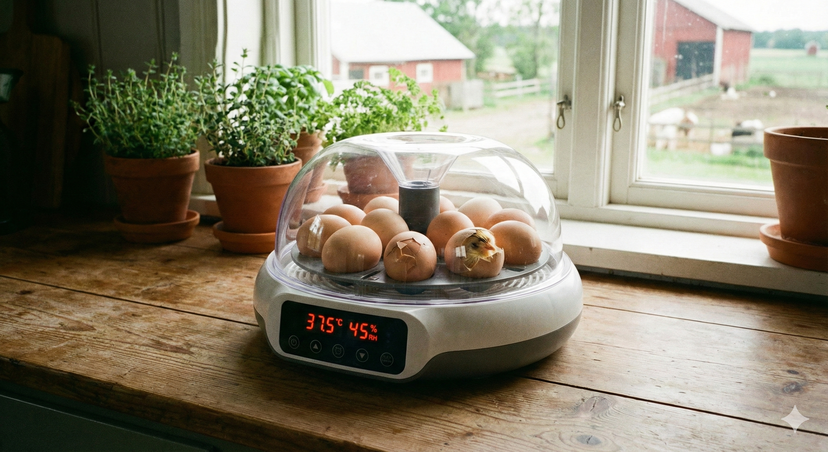 Digital tabletop egg incubator with clear lid