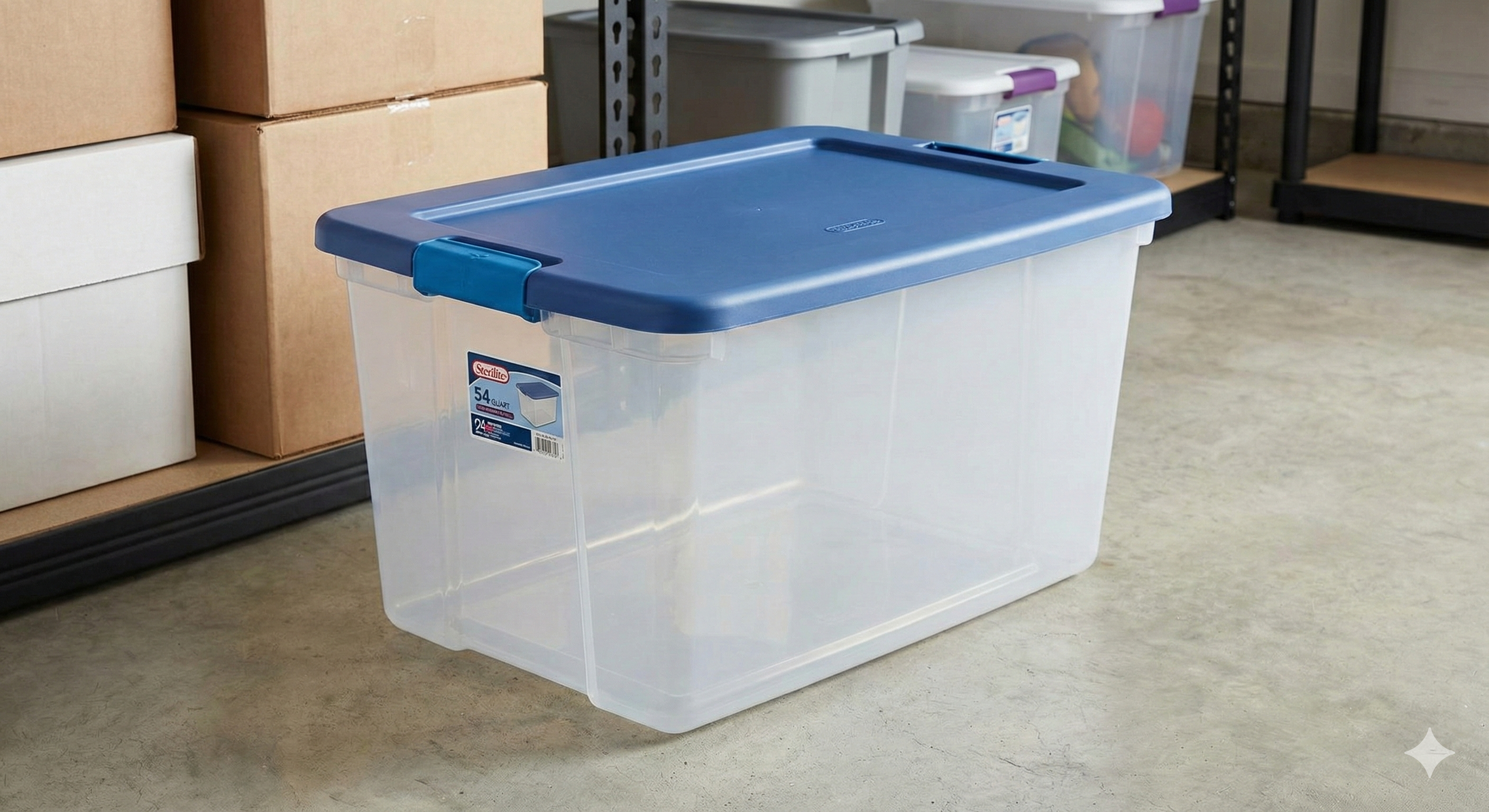 Clear plastic tote with latching lid